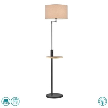 TRIO LIGHTING - Claas Φωτιστικό δαπέδου 1xE27 Μαύρο ΚΩΔ.-400400132