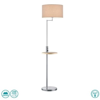 TRIO LIGHTING - Claas Φωτιστικό δαπέδου 1xE27 Νίκελ Ματ ΚΩΔ.-400400107