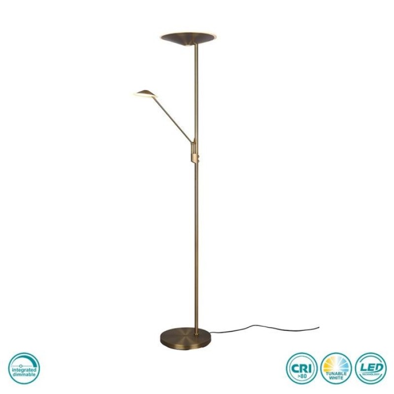 TRIO LIGHTING - Quebec Φωτιστικό Δαπέδου LED Μπρούτζινο Αντικέ ΚΩΔ.-425610204