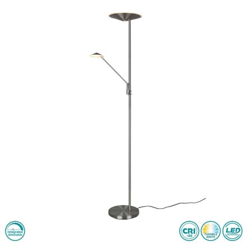 TRIO LIGHTING - Brantford Φωτιστικό Δαπέδου LED Νίκελ Ματ ΚΩΔ.-425610207