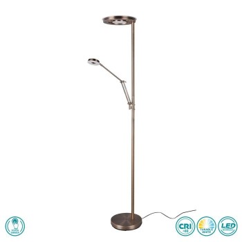 TRIO LIGHTING - Barrie Φωτιστικό Δαπέδου LED Μπρούτζινο Αντικέ ΚΩΔ.-424210304