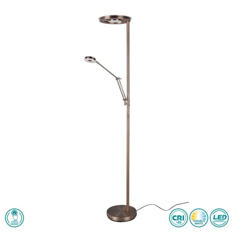 TRIO LIGHTING - Barrie Φωτιστικό Δαπέδου LED Μπρούτζινο Αντικέ ΚΩΔ.-424210304