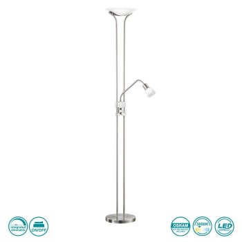 TRIO LIGHTING - Santo II Φωτιστικό Δαπέδου LED Νίκελ Ματ ΚΩΔ.-421910207