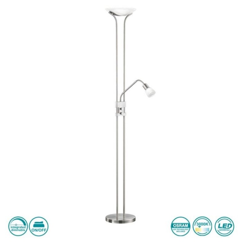 TRIO LIGHTING - Santo II Φωτιστικό Δαπέδου LED Νίκελ Ματ ΚΩΔ.-421910207