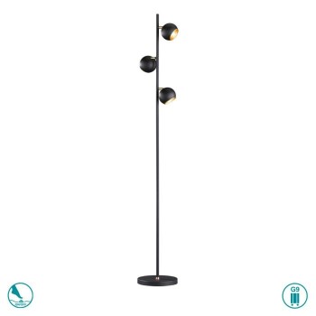 TRIO LIGHTING - Dakota Φωτιστικό Δαπέδου 3xG9 Μαύρο Ματ ΚΩΔ.-404600332
