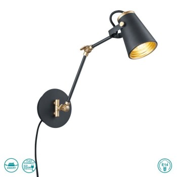 TRIO LIGHTING - Edward Επιτοίχιο φωτιστικό 1xE14 Μαύρο Ματ ΚΩΔ.-208870132