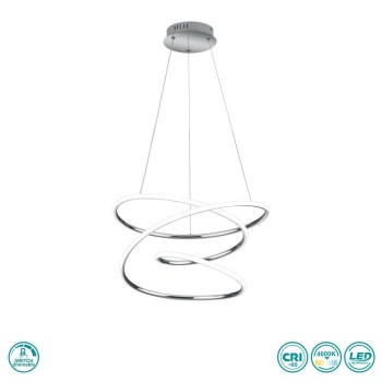 RL Lighting - Bologna Κρεμαστό φωτιστικό LED (4000K) Χρώμιο ΚΩΔ.-R37051106