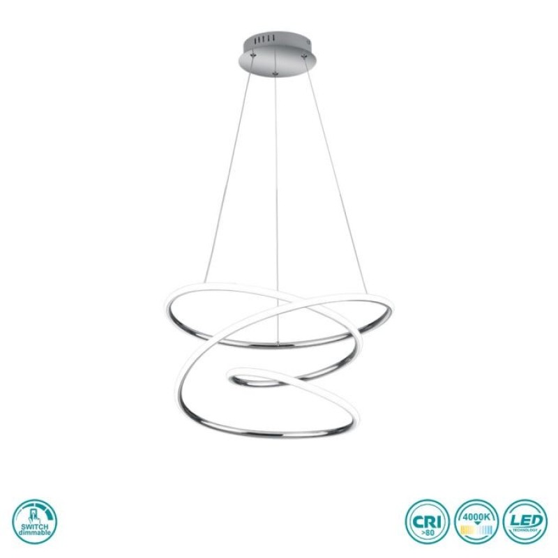 RL Lighting - Bologna Κρεμαστό φωτιστικό LED (4000K) Χρώμιο ΚΩΔ.-R37051106