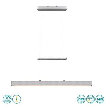 RL Lighting - Paros Φωτιστικό Κρεμαστό LED Βουρτσιστό Αλουμίνιο ΚΩΔ.-R32043105