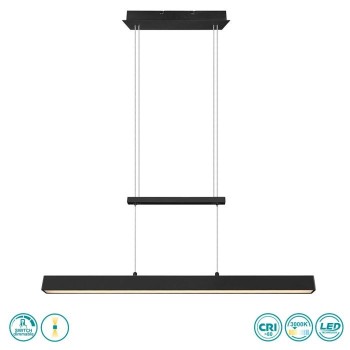 RL Lighting - Paros Φωτιστικό Κρεμαστό LED Μαύρο Ματ ΚΩΔ.-R32043132