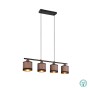 RL Lighting - Davos Φωτιστικό Κρεμαστό Ράγα 4x E14 Μαύρο με Τοπέ καπέλο ΚΩΔ.-R31554041