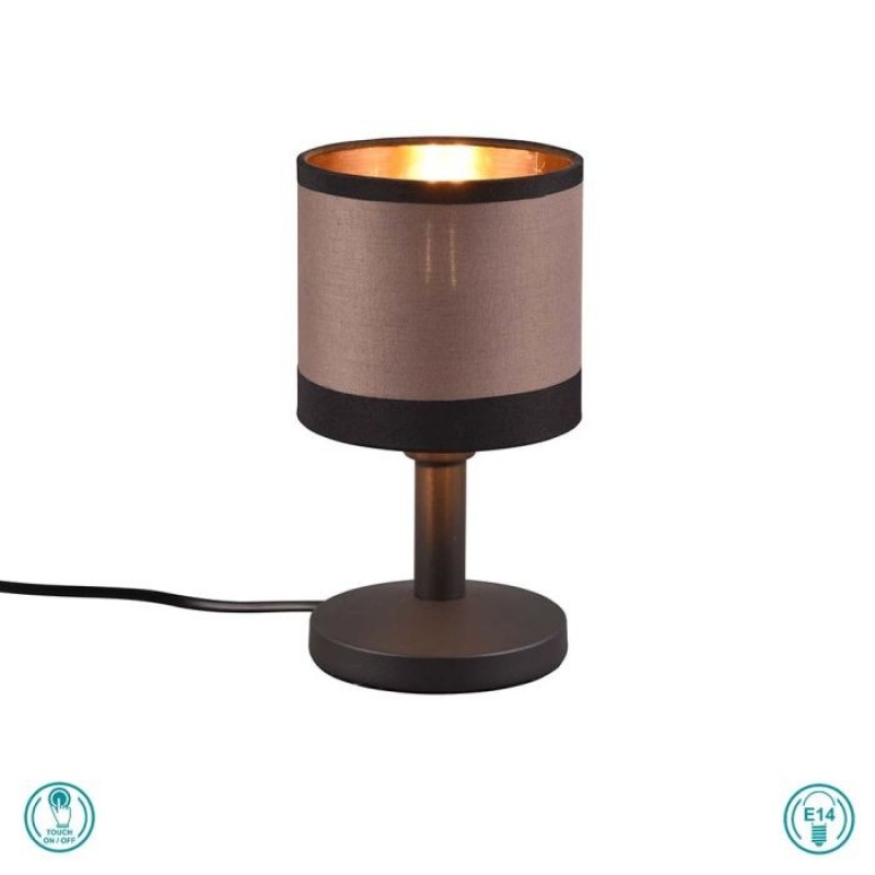 RL Lighting - Davos Επιτραπέζιο φωτιστικό 1x E14 Μαύρο με Τοπέ καπέλο ΚΩΔ.-R59551041