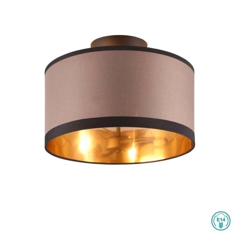 RL Lighting - Davos Φωτιστικά οροφής 2x E14 Μαύρο με Τοπέ καπέλο ΚΩΔ.-R61552041