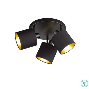 RL Lighting - Tommy Φωτιστικά οροφής 3xE14 Μαύρο ΚΩΔ.-R80333979