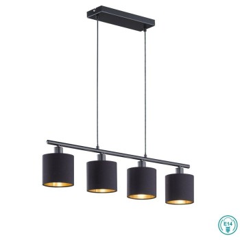 RL Lighting - Tommy Φωτιστικό Κρεμαστό Ράγα 4xE14 Μαύρο ΚΩΔ.-R30334079
