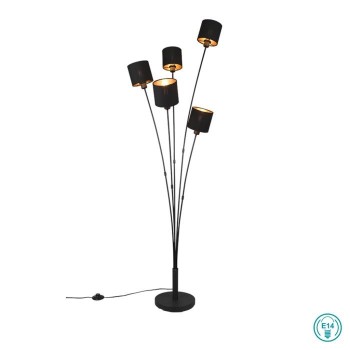 RL Lighting - Tommy Φωτιστικό Δαπέδου 5xE14 Μαύρο ΚΩΔ.-R46335979