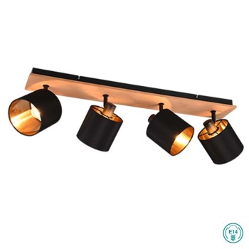RL Lighting - Tommy Φωτιστικό οροφής 4xE14 Μαύρο ΚΩΔ.-R81334030