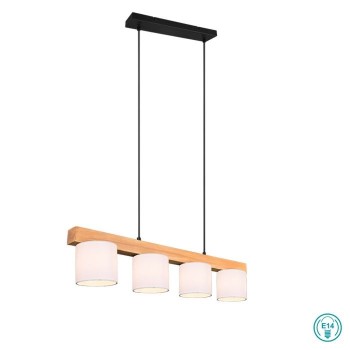 RL Lighting - Cameron Φωτιστικό Κρεμαστό Ράγα 4xE14 Λευκό ΚΩΔ.-R30654001