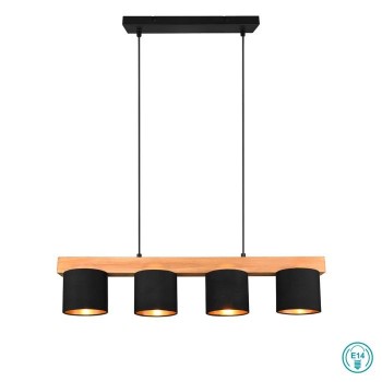 RL Lighting - Cameron Φωτιστικό Κρεμαστό Ράγα 4xE14 Μαύρο ΚΩΔ.-R30654002