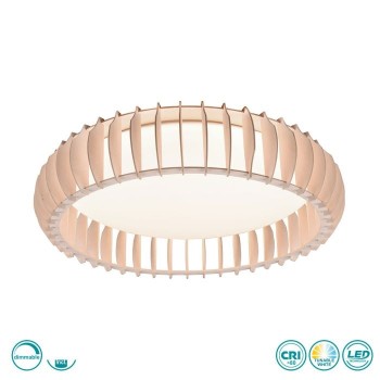 RL Lighting - Monte Φωτιστικό Οροφής LED (3000 - 6500K) Φυσικό Ξύλο ΚΩΔ.- R62171930