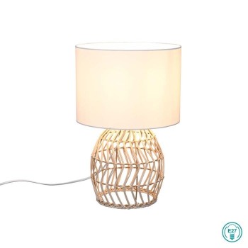 RL Lighting - Rike Επιτραπέζιο φωτιστικό 1xE27 Rattan ΚΩΔ.-R51131036