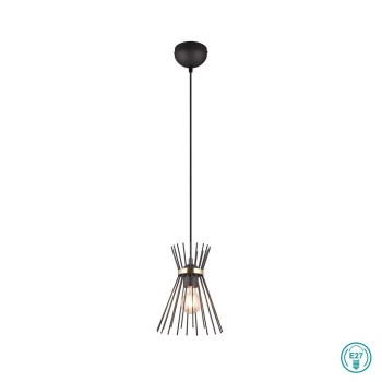 RL Lighting - Rod Φωτιστικό Κρεμαστό 1x E27 Μαύρο Ματ ΚΩΔ.-R31531080