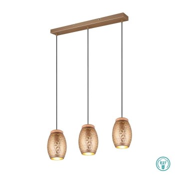 RL Lighting - Bidar Φωτιστικό Κρεμαστό Ράγα 3x E27 Καφέ ΚΩΔ.-R31573065