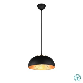 RL Lighting - Punch Φωτιστικό Κρεμαστό 1xE27 Μαύρο Ματ - Χρυσό ΚΩΔ.-R30811932