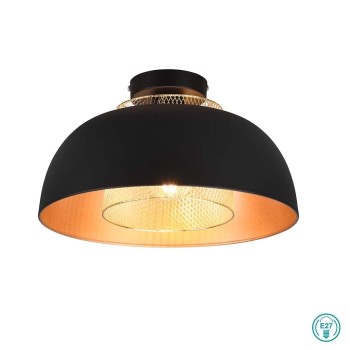 RL Lighting - Punch Φωτιστικό Οροφής 1xE27 Μαύρο Ματ - Χρυσό ΚΩΔ.-R60811032