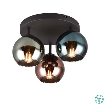 RL Lighting - Sheldon Φωτιστικό Οροφής 3x E14 Μαύρο Ματ ΚΩΔ.-R61303017