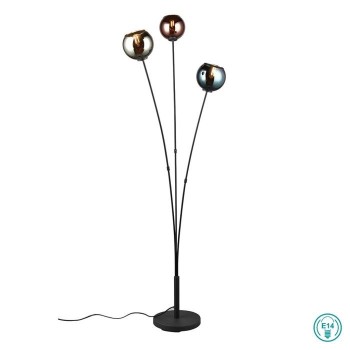 RL Lighting - Sheldon Φωτιστικό Δαπέδου 3x E14 Μαύρο Ματ ΚΩΔ.-R41303017