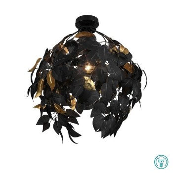 RL Lighting - Leavy Φωτιστικό Οροφής 1xE27 Μαύρο-Χρυσό ΚΩΔ.-R60461032