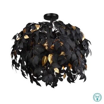 RL Lighting - Leavy Φωτιστικό Οροφής 3xE14 Μαύρο-Χρυσό ΚΩΔ.-R60463032