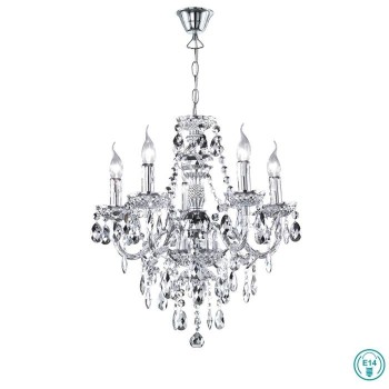 RL Lighting - Luster Φωτιστικό Πολυέλαιος 5xE14 Λευκός ΚΩΔ.-R1107-06