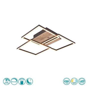RL Lighting - Mobile Φωτιστικό Οροφής LED Μαύρο Ματ και Ξύλο MDF ΚΩΔ.-R62883135