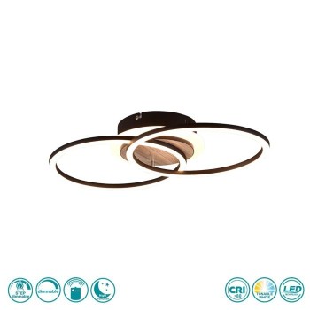 RL Lighting - Giro Φωτιστικό Οροφής LED Μαύρο Ματ και Ξύλο MDF ΚΩΔ.-R62783635