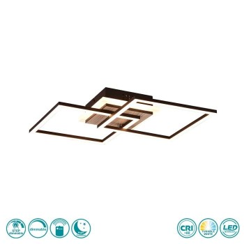 RL Lighting - Giro Φωτιστικό Οροφής LED Μαύρο Ματ και Ξύλο MDF ΚΩΔ.-R62793635