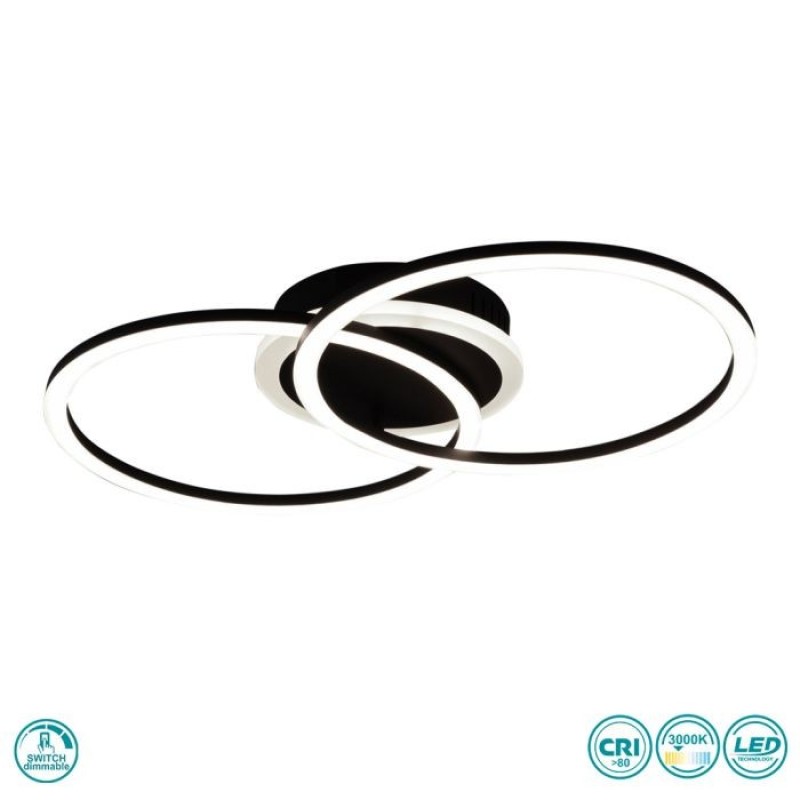 RL Lighting - Venida Φωτιστικό Οροφής LED Μαύρο Ματ (3000K) ΚΩΔ.-R62783132