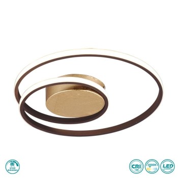 RL Lighting - Zibal Φωτιστικό Οροφής LED Ρουστίκ Καφέ με Χρυσό (3000K) ΚΩΔ.-R62911124