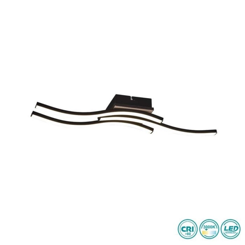 RL Lighting - Route Φωτιστικό Οροφής LED Μαύρο Ματ και Ξύλο MDF (3000K) ΚΩΔ.-R62473135