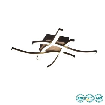 RL Lighting - Route Φωτιστικό Οροφής LED Μαύρο Ματ και Ξύλο MDF (3000K) ΚΩΔ.-R62474135