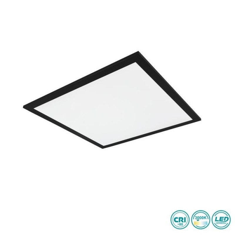 RL Lighting - Alpha Φωτιστικό Οροφής Panel LED Μαύρο Ματ (3000K) ΚΩΔ.-R62324532
