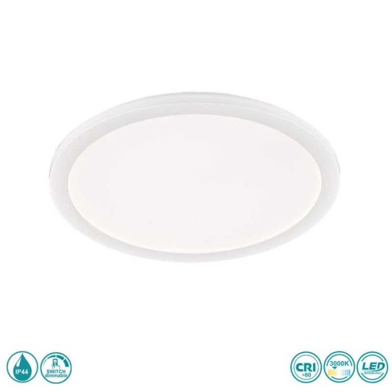 RL Lighting - Camillus Φωτιστικό Οροφής Στεγανό LED Λευκό (3000K) ΚΩΔ.-R62922401