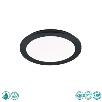 RL Lighting - Camillus Φωτιστικό Οροφής Στεγανό LED Μαύρο Ματ (3000K) ΚΩΔ.-R62921532