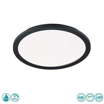 RL Lighting - Camillus Φωτιστικό Οροφής Στεγανό LED Μαύρο Ματ (3000K) ΚΩΔ.-R62922432