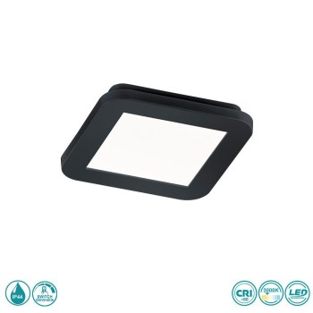 RL Lighting - Camillus Φωτιστικό Οροφής Στεγανό LED Μαύρο Ματ (3000K) ΚΩΔ.-R62931032