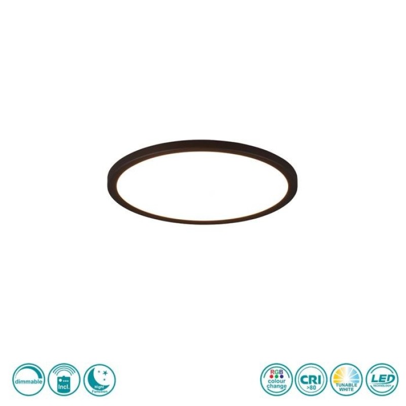 RL Lighting - Aureo Φωτιστικό Οροφής LED 3000 - 6000K Μαύρο Ματ ΚΩΔ.-R64371132