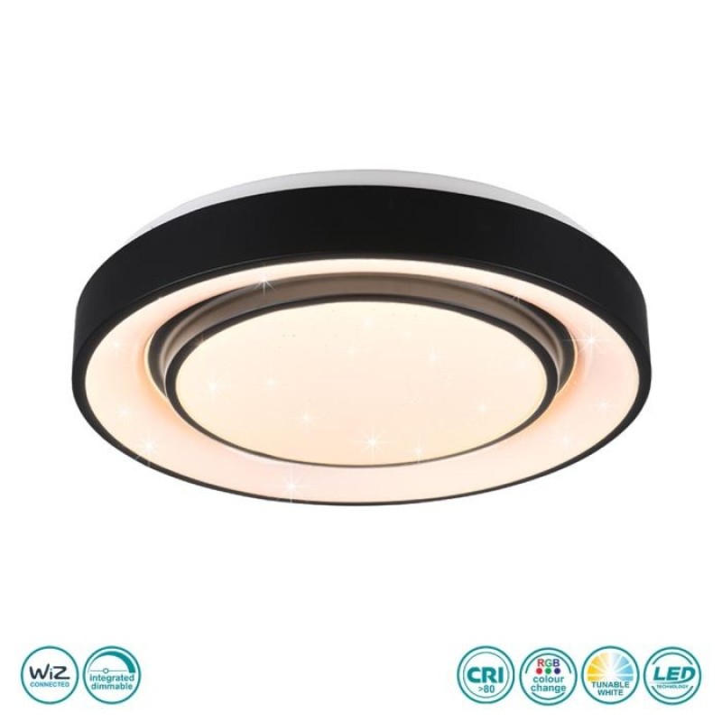 RL Lighting - Mona Φωτιστικό Οροφής LED 3000 - 6000K Μαύρο Ματ ΚΩΔ.-R65041032