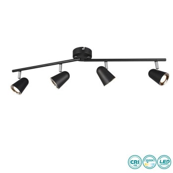 RL Lighting - Toulouse Φωτιστικό οροφής Σποτ LED 3000K Μαύρο ΚΩΔ.-R82124132