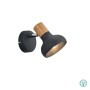 RL Lighting - Latika Επιτοίχιο Φωτιστικό Σποτ 1x E14 Μαύρο με Φυσικό Ξύλο ΚΩΔ.-R81521032